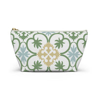 Portugal Tile Accessory Pouch w T-bottom in Green